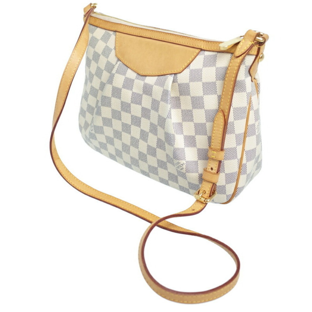 Louis Vuitton Damier Azur White Siracusa Shoulder Bag - Picture 2 of 8